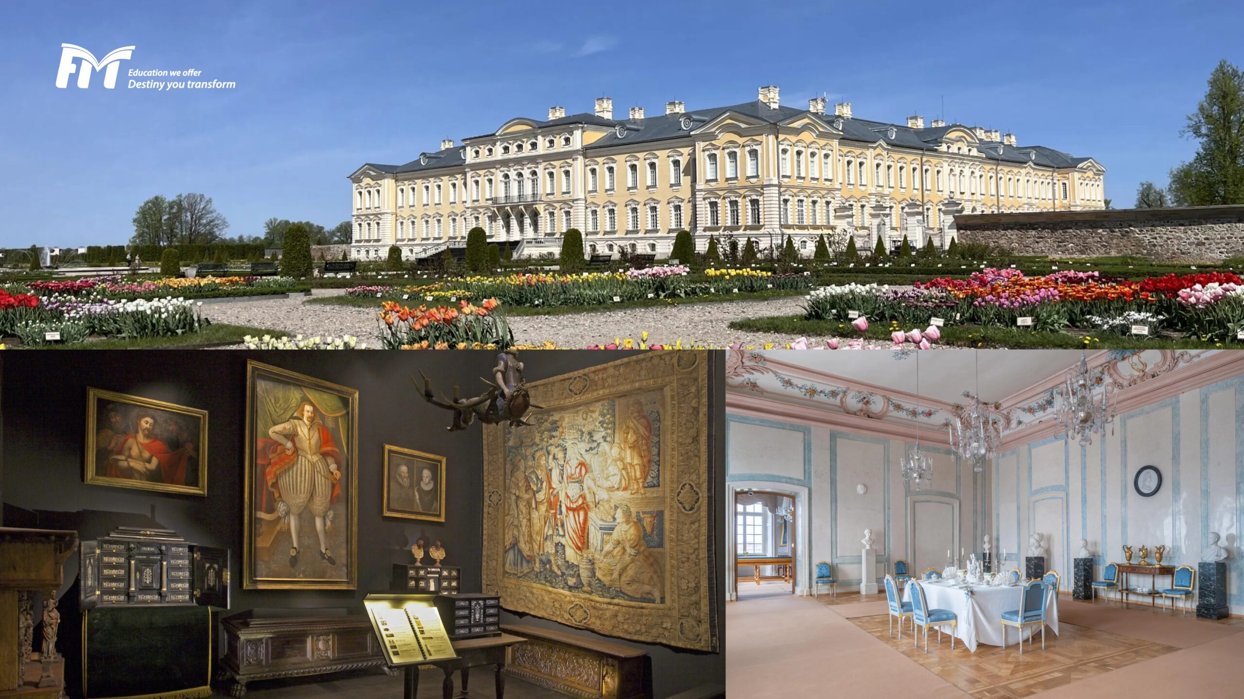 kinh nghiệm du học latvia - lâu đài cổ Rundāle Palace